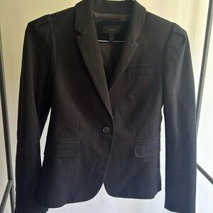 J.Crew black blazer size 4 cotton puff sleeve